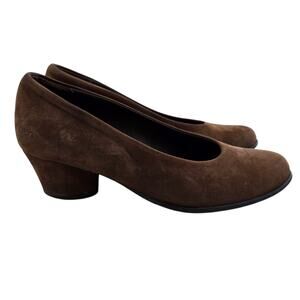 Arche Musaby Pumps‎ Womens 6 37 Brown Suede Mid Heel Quiet Luxury Classic France